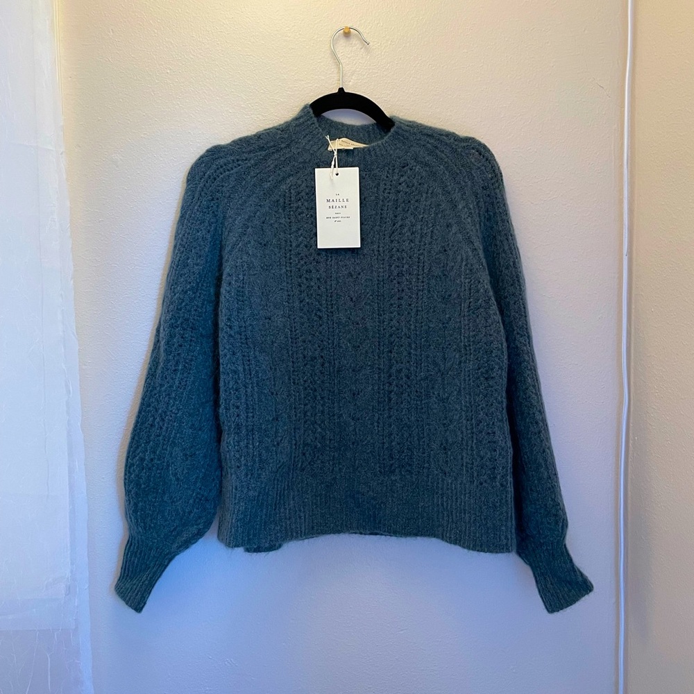 NWT Sezane Pullover Scarlett Beautiful Green Sweater